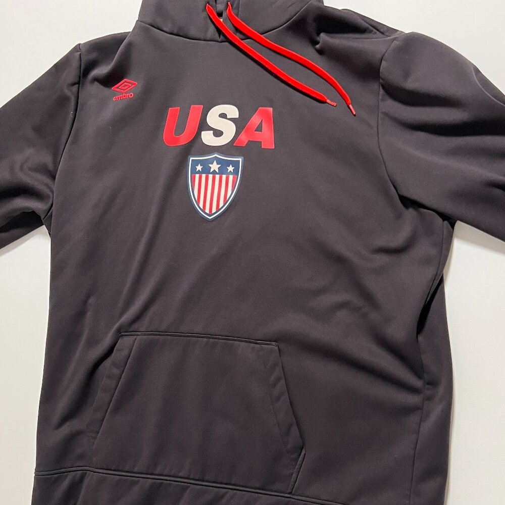 USA Hoodie Umbro USA Soccer Team Hooded Pullover Sweatshirt Black Men's size XL